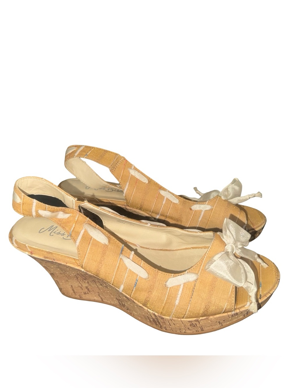 Y2K  Miss Bisou open-toe peep-toe slingback wedged sandals